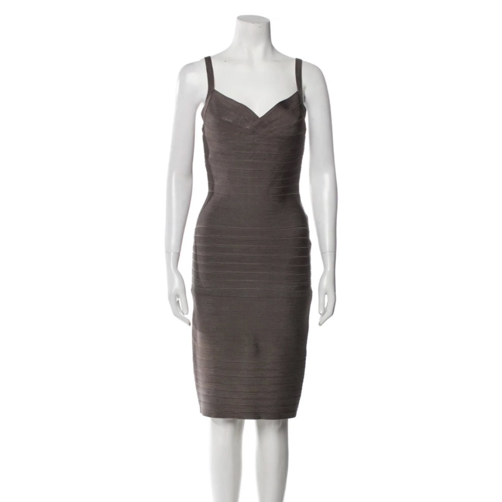 Dark Gray Herve Leger Midi bandage dress